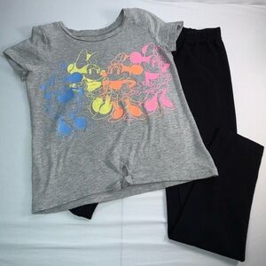 Disney x Baby Gap 5T/S (6/7) Minnie Mouse 2-Piece Graphic Tee & Leggings Set